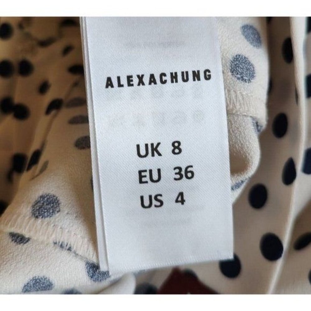 ALEXA CHUNG Polka Dot Tiered Ruffled Skirt 4 TAerial Ivory Navy $272 - Picture 10 of 15